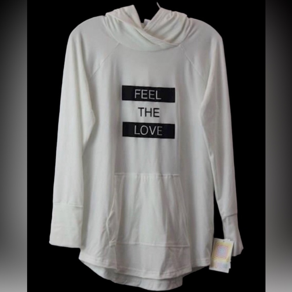 Lularoe Amber Hoodie NWT Sz Medium “Feel the Love” (Fits an 8-12)